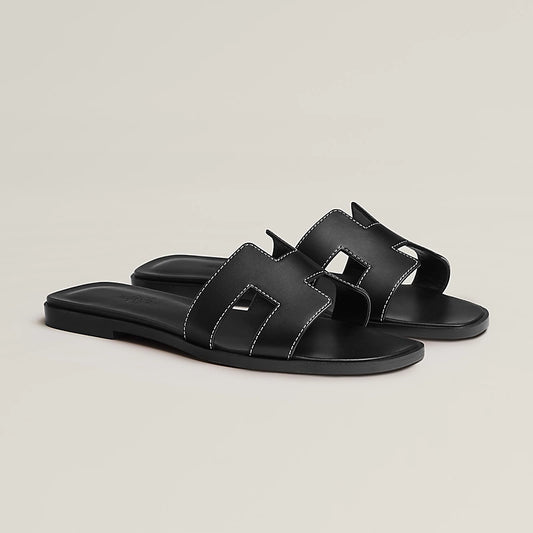 Hermes black sandals